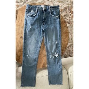 ZARA medium wash straight jeans